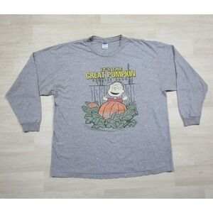 Vintage Y2K Charlie Brown The Great Pumpkin T Shirt (XXL) Peanuts Halloween